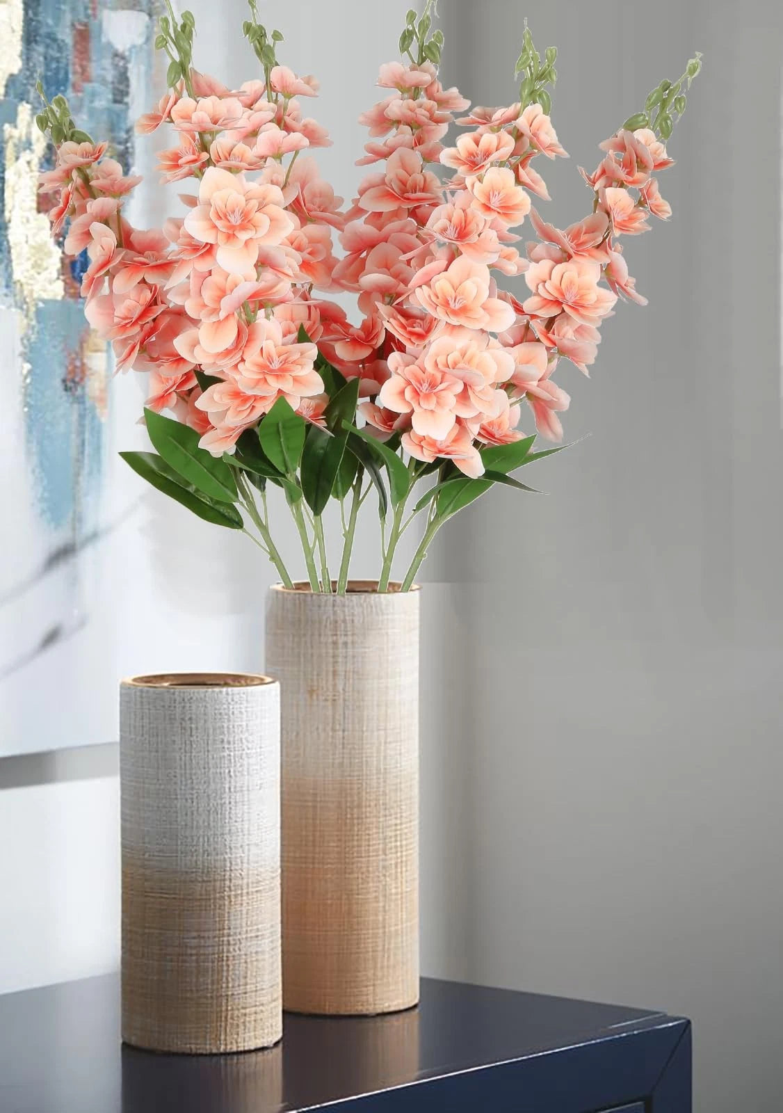 Delphinium Artificial Flowers,6PCS Artificial Snapdragon Flowers 33" Silk Lar...